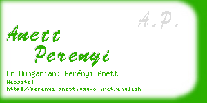 anett perenyi business card